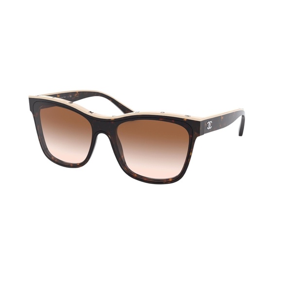 Chanel 5418 1682/S5 140 Dark Havana and Beige Sunglasses CH5418 - Picture 1 of 2